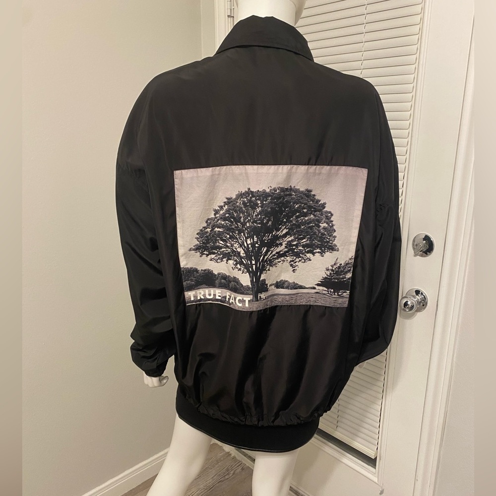Zara True Fact Button Down Black Jacket Sz L